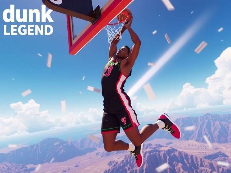 VR Dunk Legend Gameplay showing a player performing a slam dunk