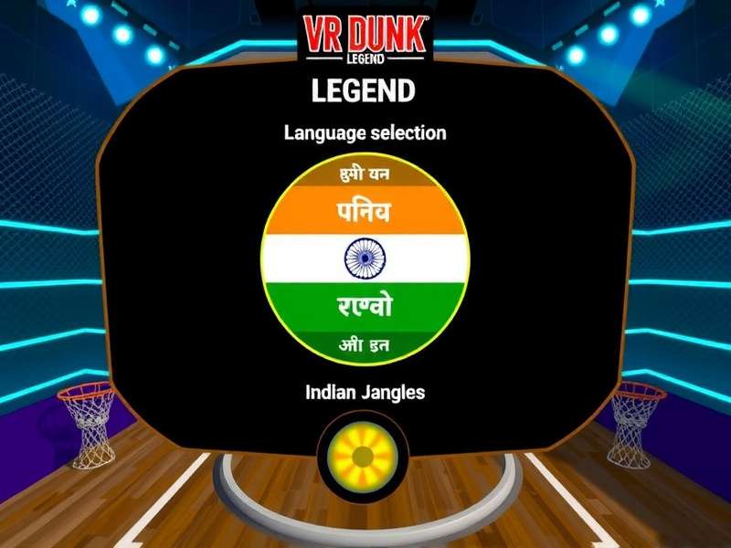VR Dunk Legend language selection screen showing multiple Indian languages